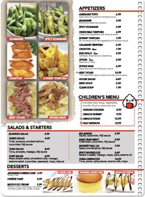 Menu | Niji Sushi Bar