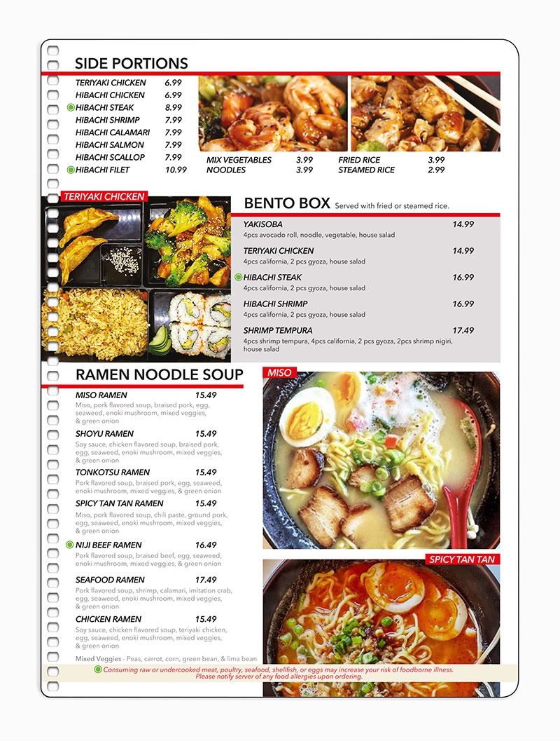 Niji Sushi Bar & Grill Menu