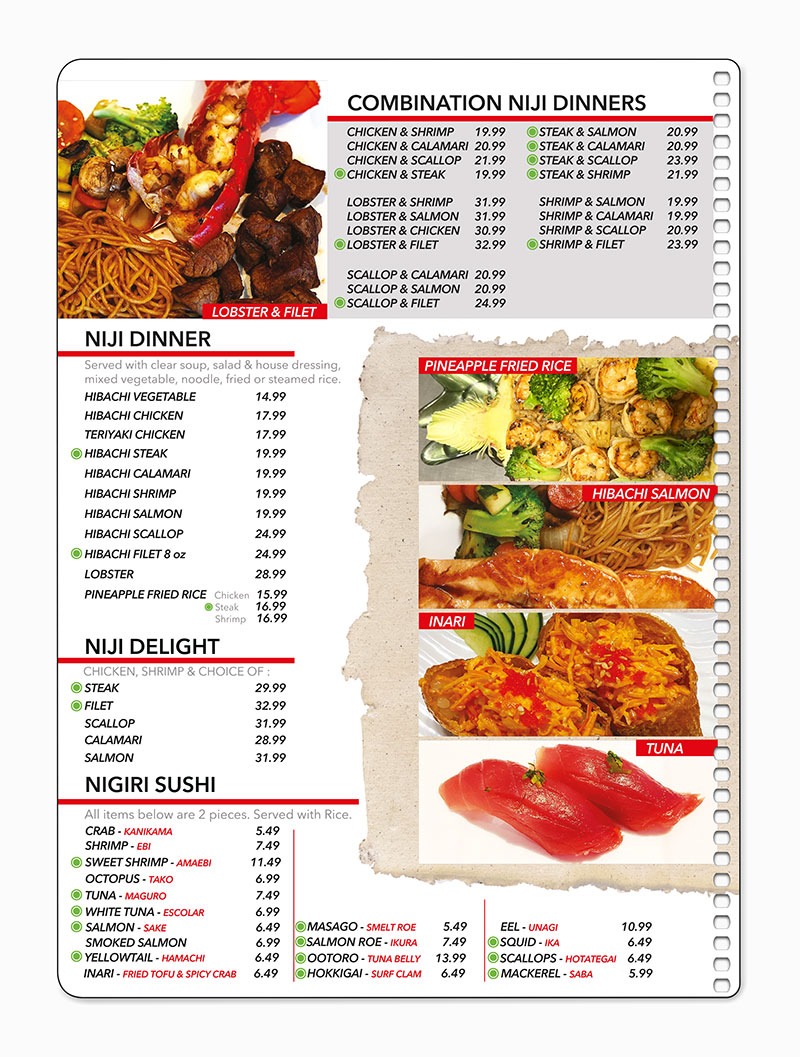 Niji Sushi Bar & Grill Menu