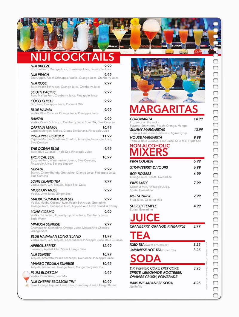 Niji Sushi Bar & Grill Menu